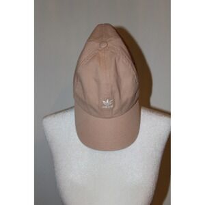 Adidas Originals Women Relaxed Strapback Hat Blush Pink Cotton Trefoil Logo Cap